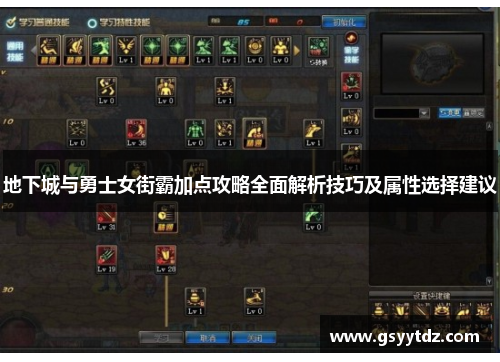 地下城与勇士女街霸加点攻略全面解析技巧及属性选择建议